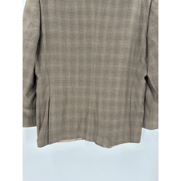 Ralph Lauren Suit Jacket Mens 42S Brown Plaid Silk Wool Single Breasted Tweed - Picture 11 of 15